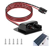 Doppio Ingresso Cavo Alloggiamento,Passacavo Solare,Doppio Passacavo Solare,Doppio Ingresso Cavo con Cavo Solare da 2m,per Camper,Barche, Roulotte,Marine,Fotovoltaico Camper (Nero)
