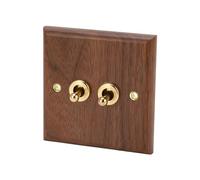 Doppio Interruttore a Levetta, Interruttore Momentaneo Pannello in Legno di Noce Retrò Leva in Ottone Interruttore a Levetta Per Luce da Parete Interruttore Decorativo per Luce Interna, 50HZ 250V