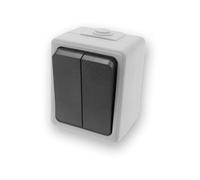 Doppio interruttore impermeabile IP65, 2 posizioni, 250 V, uso esterno, controllo dell'illuminazione e apparecchiature elettriche in ambienti umidi.
