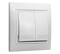 Doppio interruttore/interruttore bianco 10 A 250 V, meccanismo completo, 83 x 81 x 10 mm