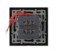 Doppio interruttore on/off a bilanciere, doppio comando a levetta, interruttore dimmer a doppio LED, pannello in vetro temperato, interruttore a parete a scomparsa a due vie (grigio)