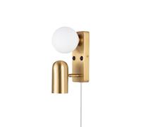 Doppio Lampada da Parete Ottone Spazzolato
