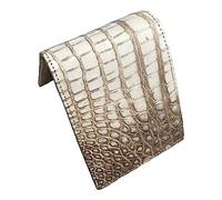 Doppio lato genuino coccodrillo alligatore pancia pelle pelle bifold portafoglio per gli uomini, Macchia bianca grigia, Portafoglio bifold