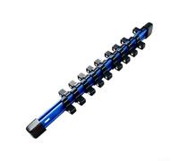 Doppio lato Socket Organizer 1/4 3/8 1/2 pollici ABS Rail (blu) | Design su entrambi i lati, contiene prese da 1/4 3/8 1/2 pollici, massimizza lo spazio nella cassetta degli attrezzi