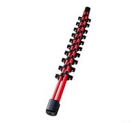Doppio lato Socket Organizer 1/4 3/8 1/2 pollici ABS Rail (rosso) | Design su entrambi i lati, contiene prese da 1/4 3/8 1/2 pollici, massimizza lo spazio nella cassetta degli attrezzi