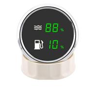 Doppio manometro impermeabile con spia di allarme Livello acqua da 52 mm + Indicatore livello carburante for sensore galleggiante carburante 0-190 Ohm