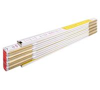 doppio metro bianco giallo Stabila 617W in legno richiudibile carpentiere