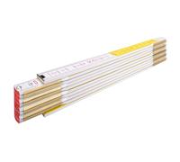 doppio metro bianco giallo Stabila 617W in legno richiudibile carpentiere