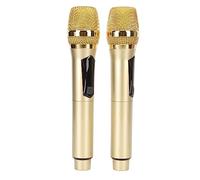 Doppio Microfono Dinamico Wireless Professionale, Microfono Dinamico Palmare, Accoppiamento Automatico Ricaricabile Microfono Karaoke Palmare Universale per il Canto della Festa