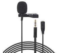 Doppio Microfono Lavalier con Spina Mini da 3,5 Mm, Antivento e Riduzione del Rumore, Pickup Omnidirezionale per la Registrazione di Interviste per Computer, Fotocamere, Telefoni