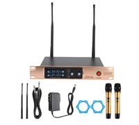 Doppio microfono wireless UHF senza fili per parlare in pubblico e karaoke con chiamate in vivavoce, isolamento acustico, esterno robusto, qualità