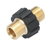 Doppio nipplo M22x1 5 Connettore tubo maschio per idropulitrice uso compatibile con e Kranzle Per tubi ad alta pressione costruzione in ottone per collegamento forte (con manicotto in plastica)
