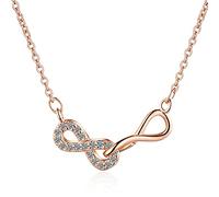 Doppio Numero 8 a Infinito interblocco Clavicle Collana Corta Ciondolo per Donne Infinite