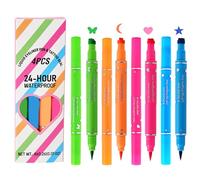 Doppio occhio doppio-testa - Penna a occhio tampone | Strumento Di Trucco Impermeabile | Set Di Eyeliner Portatile A Lungo Termine | Pausa Cosmetici 4 Pacchetti Per Le Donne Uso Di Ragazze