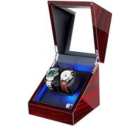Doppio Orologio Orologio con Shaker di Orologio Leggero a LED per Orologi Automatici Orologi Turner Box con Motore Super Tranquillo 5 Impostazione della modalità di Rotazione, Bianco,