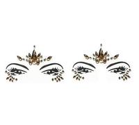 Doppio pacchetto viso gioielli gemma adesivi glitter strass viso trucco oro BFG23x2