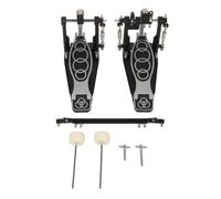Doppio Pedale per Batteria, Pedale per Contrabbasso, Potente Pedale per Batteria Jazz a Tensione Regolabile Antiscivolo per Kit di Batteria e Batteria Elettronica (Nero)