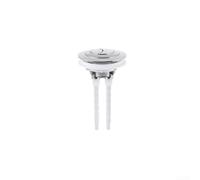 Doppio pulsante di risciacquo per sciacquone WC 38 mm 48 mm 58 mm apertura coperchio plastica robusta risparmio acqua facile montaggio incluso adattatore argento oro nero (argento)