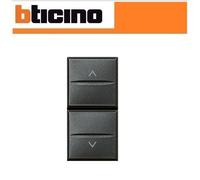BTICINO HS4037 AXOLUTE PULSANTE DOPPIO 1P NO 10A - 250VAC INTERBLOCCAT ANTRACITE