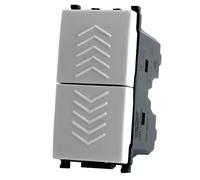 DOPPIO PULSANTE INTERBLOCCATO UNIPOLARE SERIE GEM COMPATIBILE PLANA GEM-MAPGEM-F630BI MAPAM