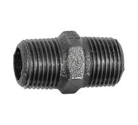 Doppio raccordo filettato 280, R 1 a., R 1 a., ghisa nera temperata, temperatura di funzionamento da -20 °C a 300 °C, ISO 7-1.