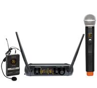 Doppio radiomicrofono UHF con palmare ed archetto - Karma SET 8202PL
