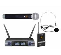 KARMA - Kit microfoni Karma Set 8302PL palmare e con archetto Black e Grey
