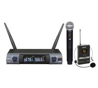 Doppio radiomicrofono UHF palmare - archetto - Karma SET 8302PL