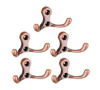 Doppio rebbio Appendiabiti montato parete bronzo utilità gancio 30x55x29mm 5pz