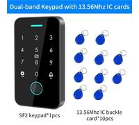 Doppio RFID 125Khz + 13.56MHz NFC Tastiera di controllo accessi for impronte digitali esterna IP67 Apriporta biometrico impermeabile,Sicurezza(D)