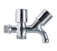 DOPPIO RUBINETTO A VITE X LAVATRICE 220 ITAP OTTONE CROMATO 1/2MX3/4M PZ 1