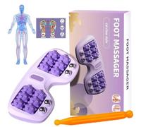 Doppio rullo portatile per massaggio ai piedi, rullo ergonomico per alleviare la fascite plantare, strumento per digitopressione del piede con tre tecniche di massaggio, massaggio muscolare profondo