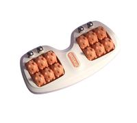 Doppio rullo portatile per massaggio ai piedi, terapia con digitopressione per alleviare lo stress e migliorare la circolazione (arancione)