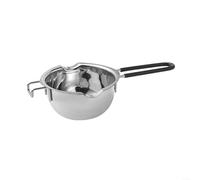 Doppio scaldabagno in acciaio inox per cioccolato e caramelle, multiuso, utilizzabile come pentola per fonduta e ciotola per sciogliere (400 ml nero)