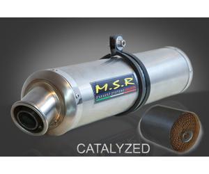 DOPPIO SCARICO CATALIZZATO MSR TRIUMPH SPEED TRIPLE 1050 2005/10 CLASSIC TONDO ACCIAIO INOX KAT