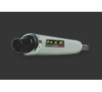 DOPPIO SCARICO OMOLOGATO MSR SILENZIATORE MOTO D'EPOCA KAWASAKI ER5 ER-5 500 ALUM.ROUNDCIL TANCA