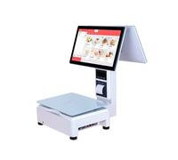 Doppio schermo for frutta e verdura piccante pentola calda supermercato minimarket bilancia integrata, cassiere AI bilancia elettronica integrata registratore di cassa(Q5 single screen with receipt)