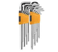 Set Chiavi Esagonali e Torx 18 pz. Chiavini a L professionali Brugole Cr-V Ingco