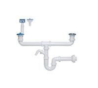 Doppio sifone per lavello con collegamento alla lavastoviglie