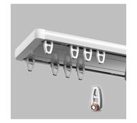 Doppio Silenzioso Binario per Tende a Soffitto 70 120 160 180 200 360 420 600cm, Set Binario per Tende in Alluminio Rinforzato, Bastoni per Tende da Camera/Finestra/Hotel(Bianco,150cm/4.92ft (2*75cm))