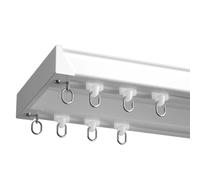 Doppio sistema di aste per tende, resistente, nano-silenzioso, per montaggio a soffitto o a parete, lunghezza personalizzata, tende oscuranti per camera da letto Home Theater (bianco, 100 cm)
