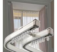 Doppio sistema di binario flessibile per finestra a bovindo, per montaggio a soffitto e parete, design elegante e durevole per la decorazione della casa e il trattamento delle finestre