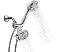 Doppio Soffione Doccia, Tubo Flessibile in Acciaio Inossidabile e Set Deviatore Acqua, Soffioni Portatili per Accessori da Bagno Domestici e Alberghi