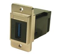 Doppio Sottile USB 3.0 Tipo A Presa con Uscita di Destro Angolo Passante Nickel