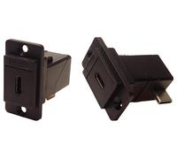 Doppio Sottile USB C Presa con Uscita di Tipo ad Angolo Retto Connettore Nero