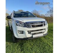 Doppio Spoiler Barra Per Isuzu d-max Rodeo 2012 - 2016 Ant. Paraurti Spinta Nero