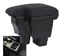 Doppio Strato Centrale Console Scatola Braccioli per Mazda 2/CX-3, Pelle Nero Posacenere Poggiabraccio Vano Portaoggetti Accessori Interni