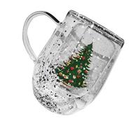 Doppio Strato di Vetro Tazza 300 Ml Resistente Al Calore Acqua Tazza Bevande Per Bere Calda Con Il Modello Di Natale Doppia Parete Tazza