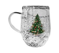 Doppio Strato di Vetro Tazza 300 Ml Resistente Al Calore Acqua Tazza Bevande Per Bere Calda Con Il Modello Di Natale Tazza Di Caffè