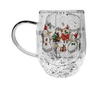 Doppio Strato di Vetro Tazza 300 Ml Resistente Al Calore Acqua Tazza Bevande Per Bere Calda Con Il Modello Di Natale Doppia Parete Tazza